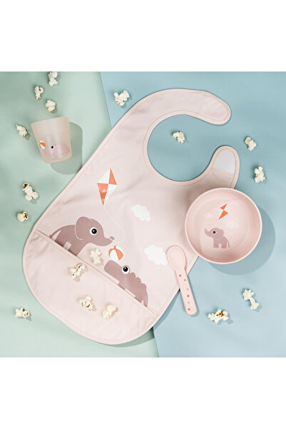 Done By Deer Playground Powder bib with hedgehog