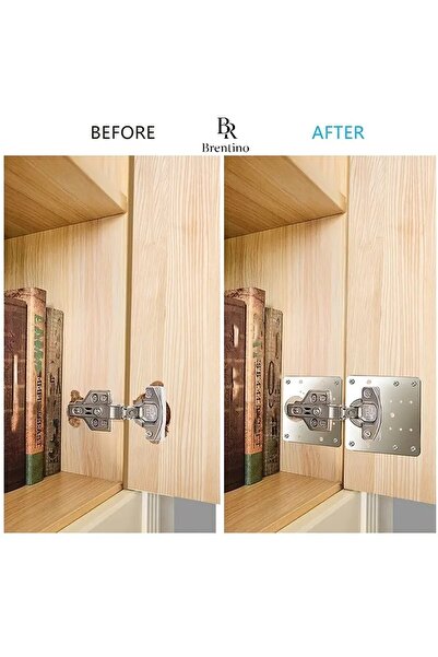 Brentino لوحة إصلاح المفصلات المصنوعة من الفولاذ المقاوم للصدأ، للمطبخ، وخزائ...