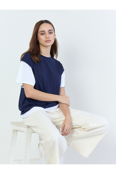 Styli Oversized Color Block T-Shirt