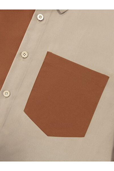 Take Two By Styli Men Two-Tone Button-Down Shirt with Pocket