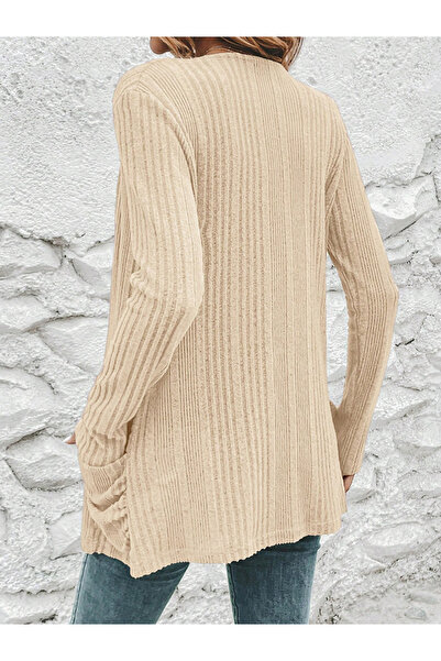 Take Two By Styli Women Ribbed Knit Front Open Shrug