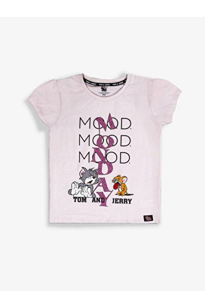 Tom and Jerry By Styli Kids Pink Cotton Tom and Jerry Graphic T-Shirt