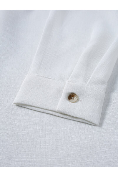 Take Two By Styli Men Texture Mandarin Collar Long Sleeve Shirt