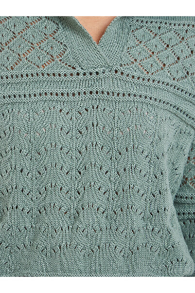 Styli Green Knit Long Sleeve Top