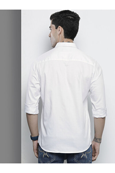 The Indian Garage Co By Styli Men White Regular Fit Solid Shirt