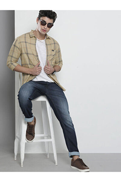 The Indian Garage Co By Styli Men Beige Checked Casual Shirt