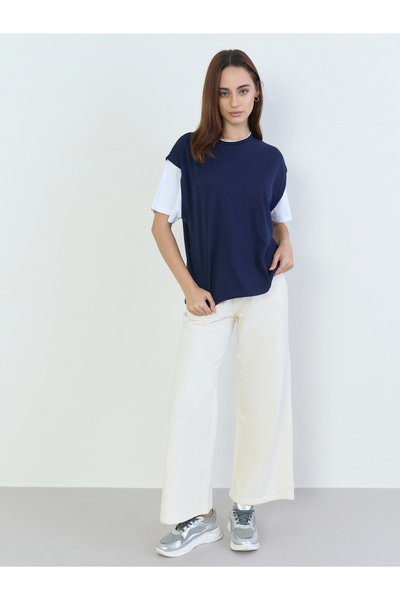 Styli Oversized Color Block T-Shirt