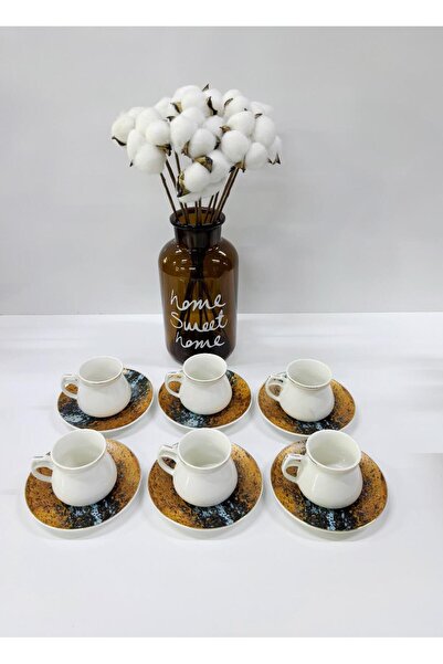 Altabi Porcelain Coffee Set for 6 People |   Special Design Cups and Saucers ...