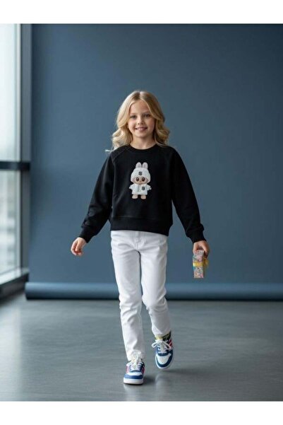 Zekids Bumbac pentru fete personaj cu imprimeu supradimensionat Design Swea t...