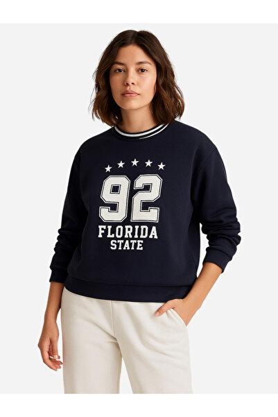 Victor and Jane By Styli Florida State 92 Contrast Rib Sweatshirt - 100% Cotton Fleece