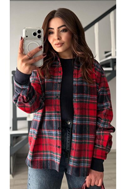 Oslove Red-Navy Blue Plaid Lumberjack Shirt