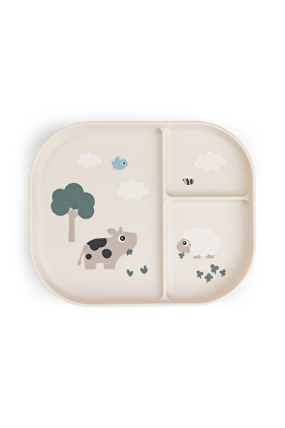 Done By Deer Foodie Tiny Farm Sand compartmentalized plate