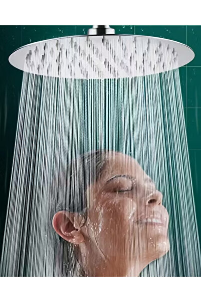 KAVİTİCARET Paslanmaz Çelik Oval Duş Başlığı 25 cm - Yağmurlama Etkili( Sadec...