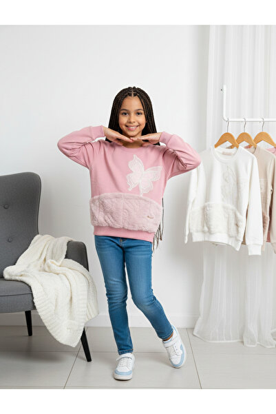 NEWCO YENİ SEZON KIZ ÇOCUK PELUŞ SWEAT TSHİRT