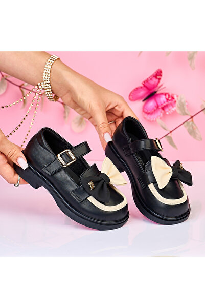 LanaFashion SANDALE copii din piele ecologica cu decor fundita CRL1472