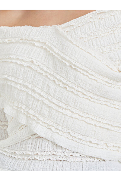 Styli Off-Shoulder Textured Blouse