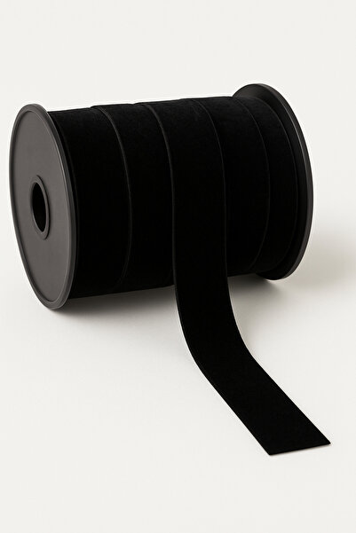 paşateks since 1995 şekil شريط مخملي مسطح من باشاتكس بعرض 2.5 سم - أسود - 5 أمتار إكسسوار نسيجي فاخر
