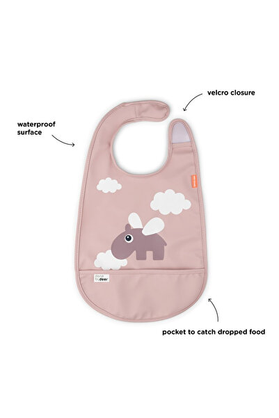 Done By Deer Happy Clouds Powder bib with hedgehog
