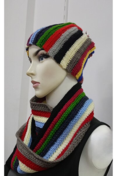 ENGIN Unisex Multi-Colored Special Design Hand Knitted Beanie