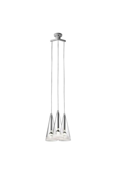 Progetto Casa LH 1045-3SL chandelier, satin+chrome, 3×E14, Ø16cm, adjustable height