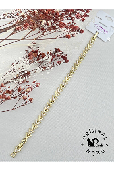 XUPING JEWELRY POKAK 14k Altın Kaplama Balık Sırtı Zirkon Taşlı Kuyumcu İşçil...