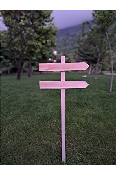 BABA HOME Ahşap Bahçe Yön Tabelası 2 li