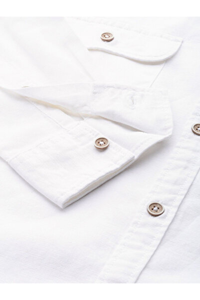 The Indian Garage Co By Styli Men White Mandarin Collar Slim Fit Shirt