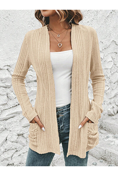 Take Two By Styli Women Ribbed Knit Front Open Shrug