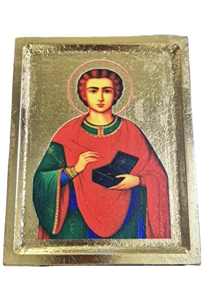 OEM ICOANA AURIE CU SFANTUL PANTELIMON PE FOITA DE AUR