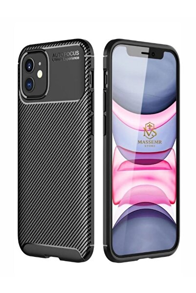 Massemr iPhone 12 Mini Compatible Auto Focus Camera Protection Carbon Texture...