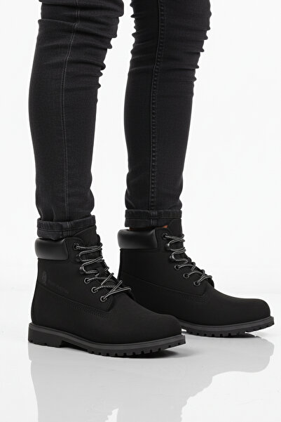 AYAKMOD Black Nubuck Genuine Leather Non-Slip Sole Unisex Boots Empresa g