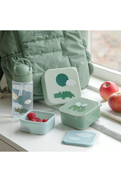 Done By Deer Set of 3 snack boxes Happy Clouds Green