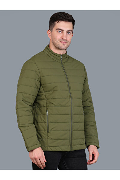 Fort Collins By Styli Men Olive Green Padded Bomber Jacket