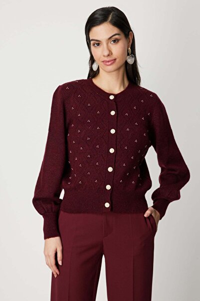 ON كارديجان محبوك بأزرار اللؤلؤ