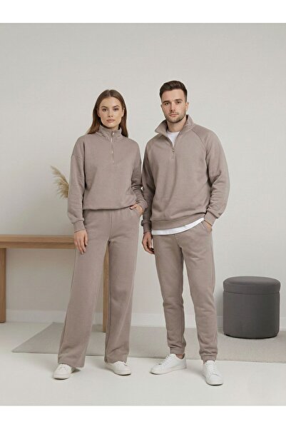 Ceylen Υφασμάτινο μπλουζάκι με μισό φερμουάρ Unisex oversized