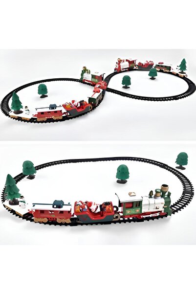 FUGO Trenuleț decorativ de Crăciun, Decor Festiv cu Lumină și Sunet, Set Orna...