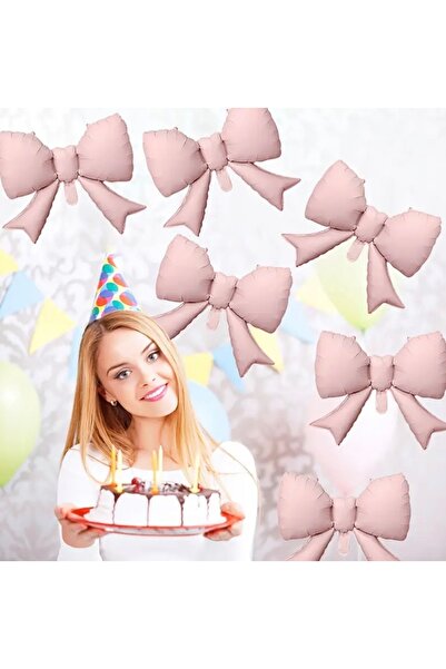 Çemrek Süs Parti Light Pink Powder Bow Foil Balloon 1 Piece 53 cm