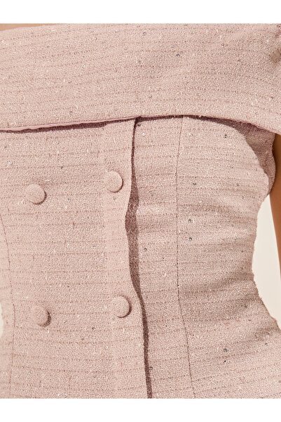 Styli Light Pink Off-Shoulder Top