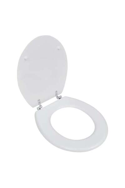 Progetto Casa Oval MDF Toilet Seat, Chromed Metal Hinges, Universal Size