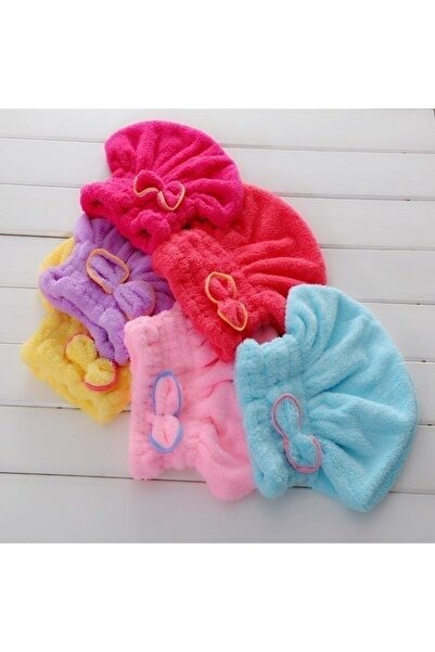 Generic Hair drying cap in the shape of a bow - bonnet (1 pack)