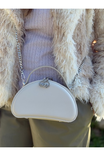 Madame Box Model Compartmentalized Chain Strap Women's Stylish Designed Hand Shoulder and Crossbody Bag