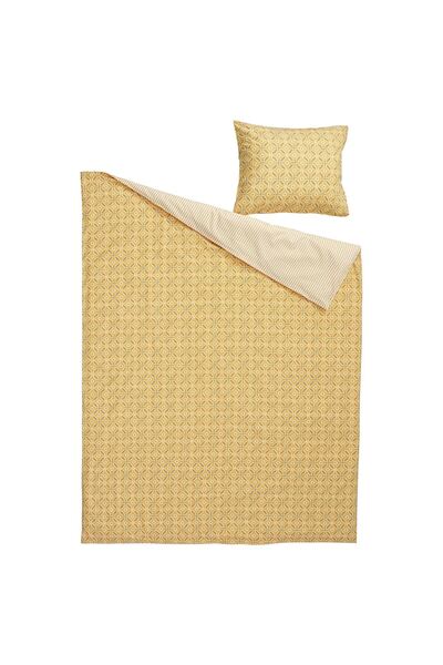 IKEA tek kişilik nevresim seti, sarı-çok renkli, 150x200/50x60 cm
