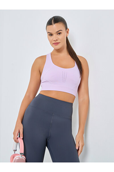 Styli Hook and Eye Racerback Perforated Sports Bra