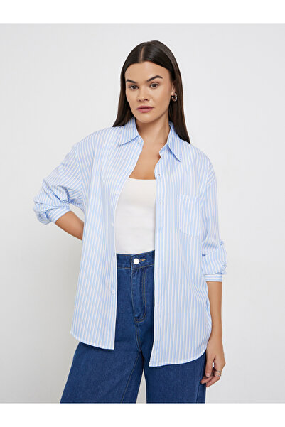 Styli Striped Oversized Long Sleeve Shirt