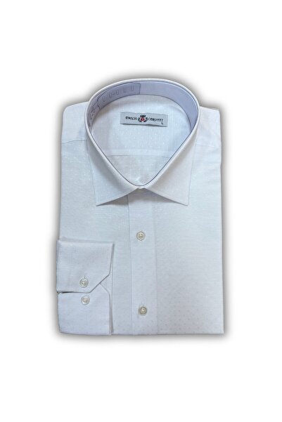 MDZ COLLECTION Parlak Nokta Detaylı Normal Kesim Uzun Kollu Erkek Gömlek