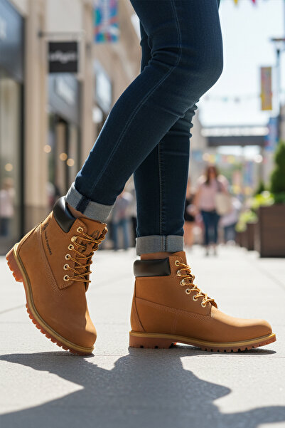 AYAKMOD Cinnamon Nubuck Genuine Leather Non-Slip Sole Unisex Boots Empresa g