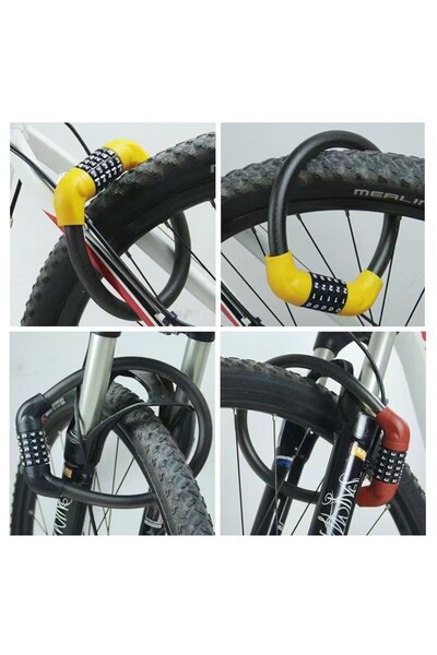 OEM Antifurt galben din otel arcuit pentru bicicleta, mopet. Atv, trotineta, ...