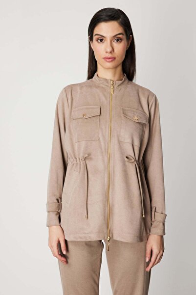 ON Beli Bağcıklı Yan Cepli Ceket