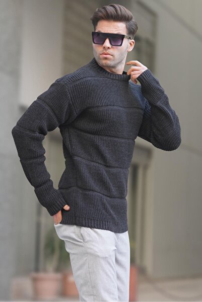 Madmext Антрацитовий велосипедний светр з коміром 6855