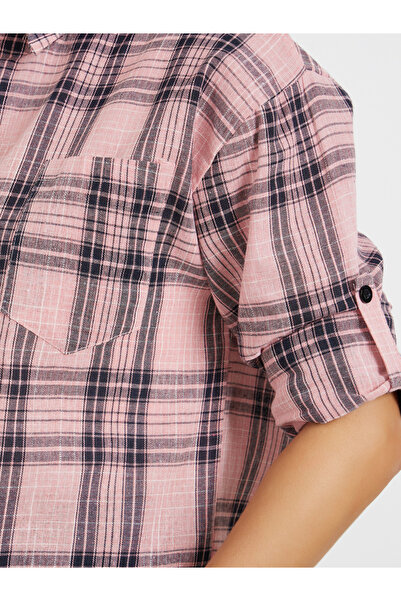 Styli Pink Checked Long Sleeve Shirt
